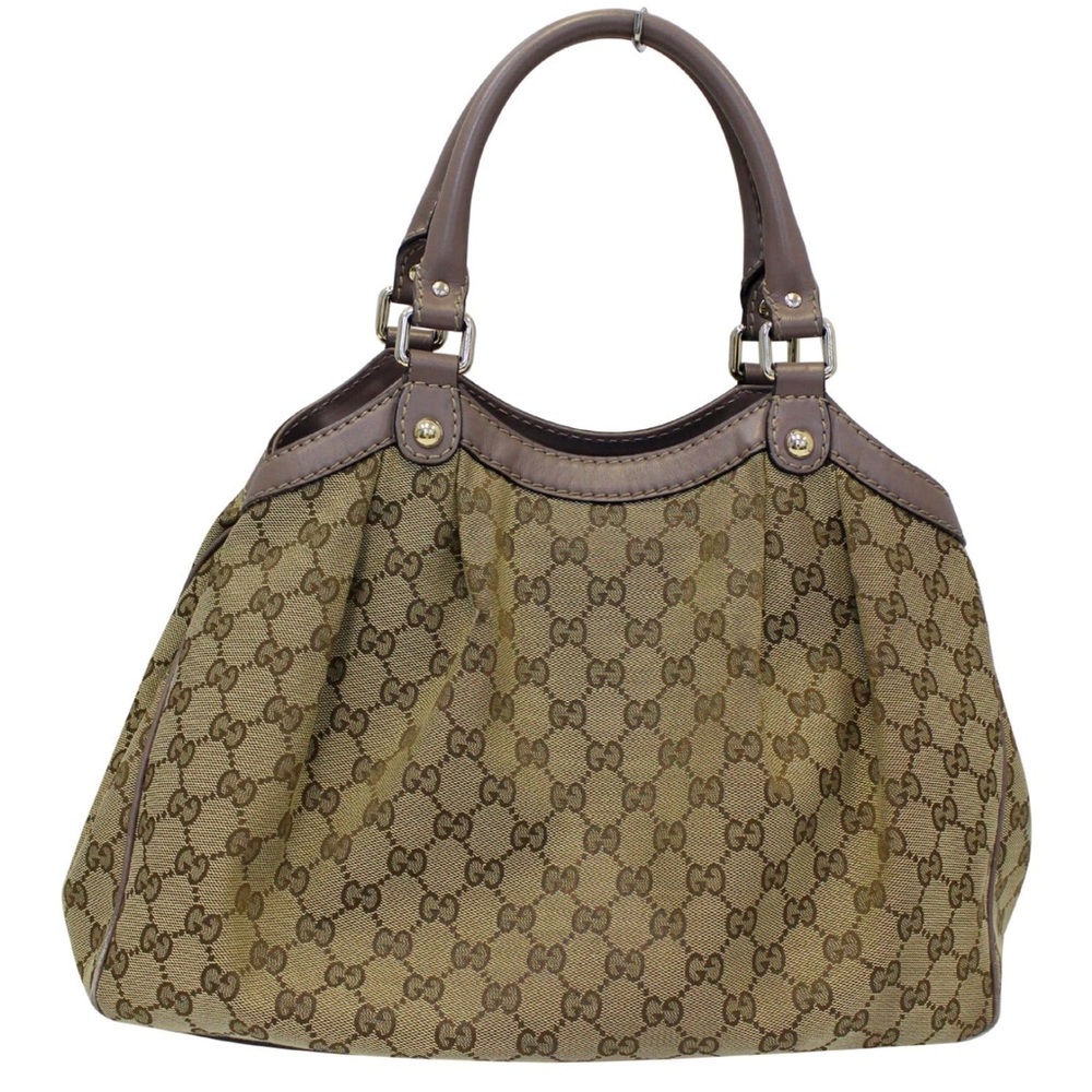 Vintage Authentic Larger GUCCI SUKEY Bag with lavender / purple trim RARE - Picture 14 of 16